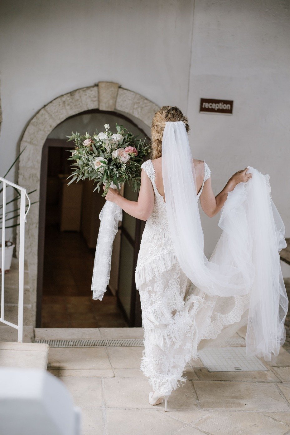 Pronovias wedding dress with fringe