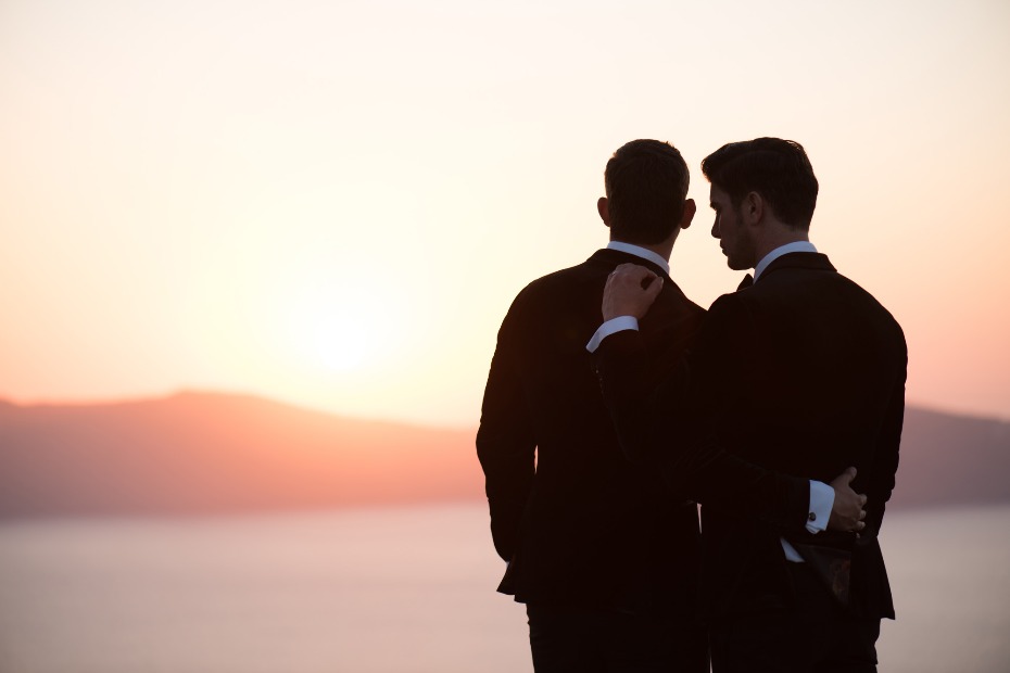 same sex wedding in Santorini