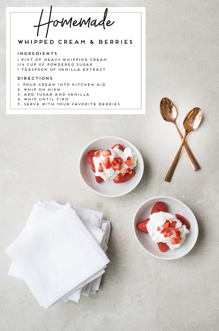 how to make homemade whipped cream and berries