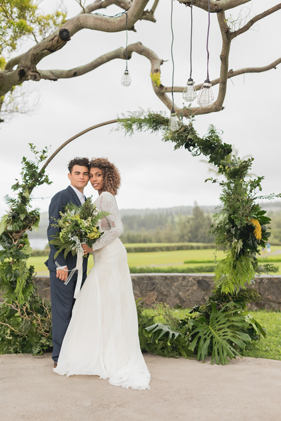 modern tropical wedding ceremony outdoors