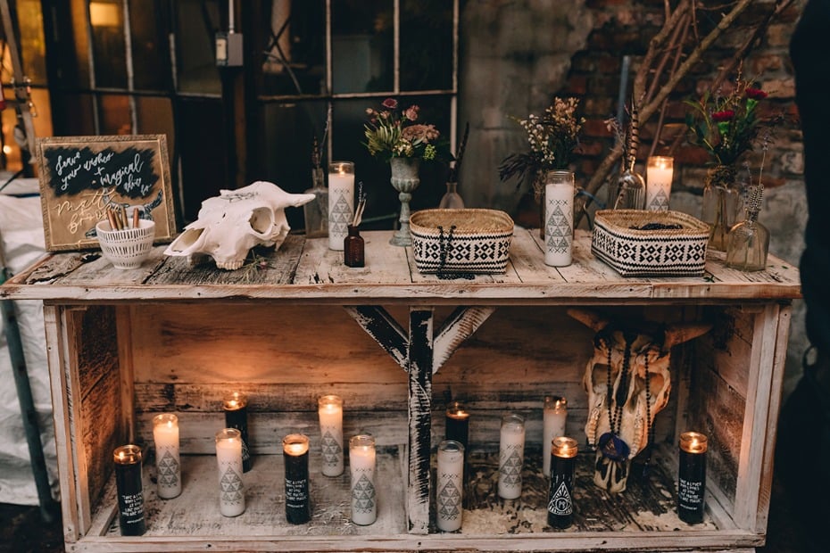 magical wedding welcome table