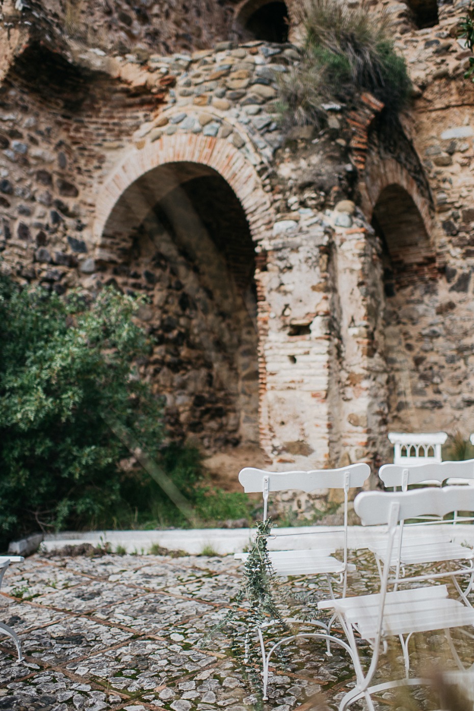 wedding ceremony in historic ruins