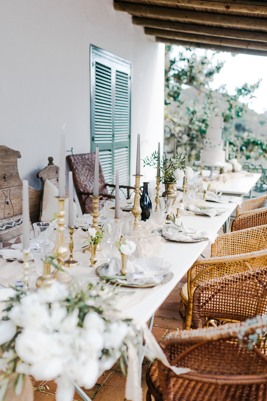 family style mismatched wedding table