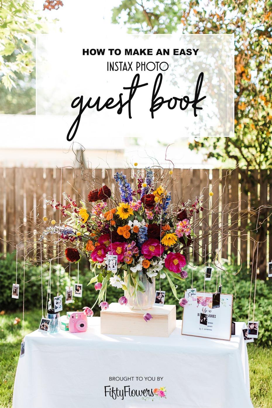 how to make an easy Instax photo guest book