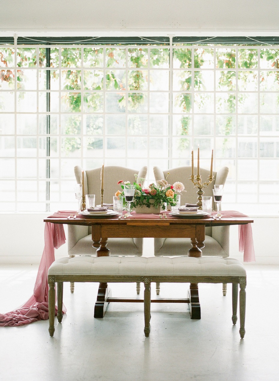 sweetheart table idea with modern wedding venue