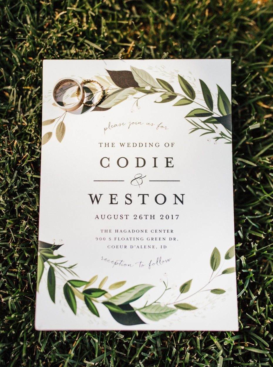greenery wedding invite