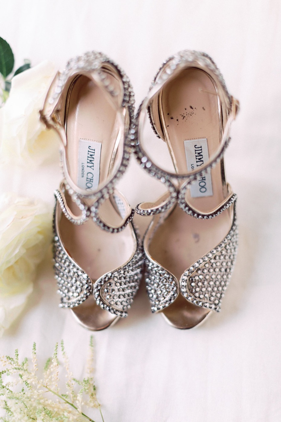 Sparkly Jimmy Choo heels for the bride
