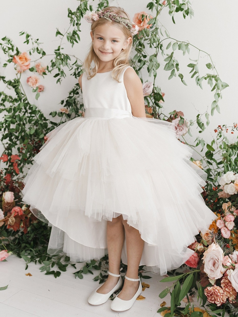 Pink Princess ivory-ruffled-tulle-high-low-dress