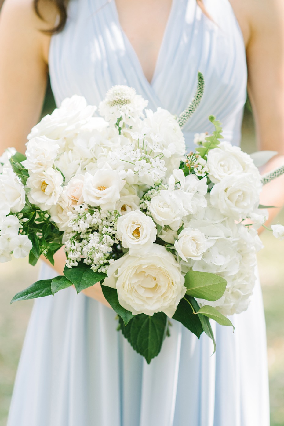 White rose bridesmaid bouquet