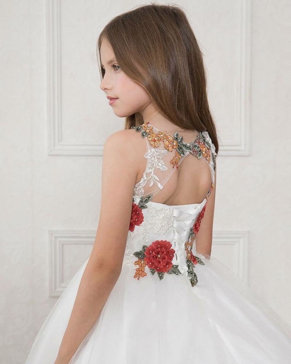 Pink Princess Corset Floral Embroidery Patch Dress