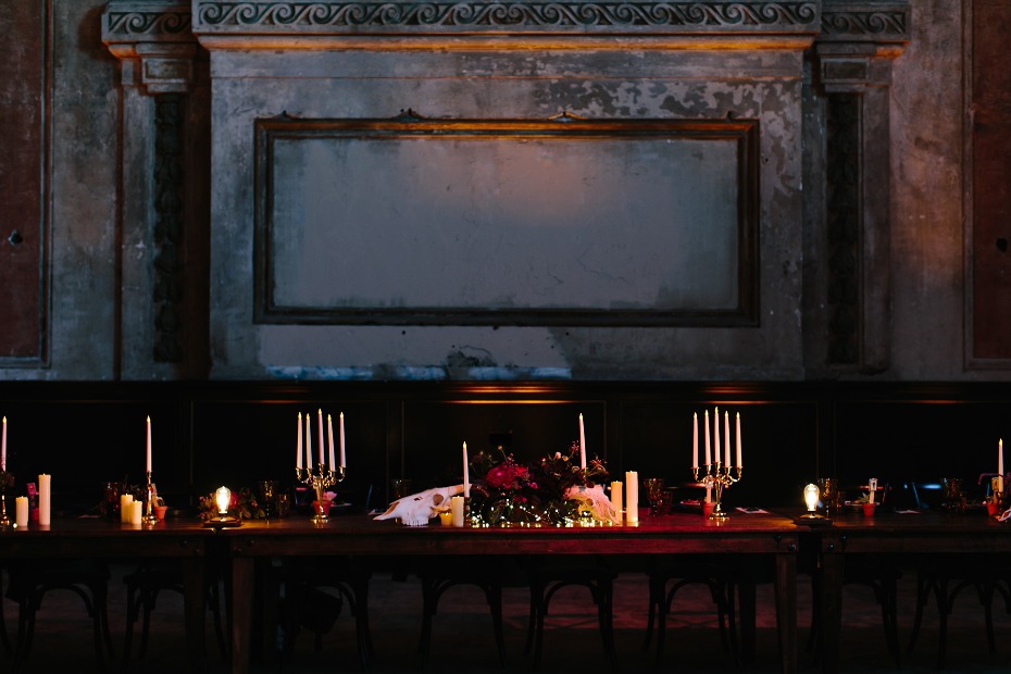 Candle lit head table