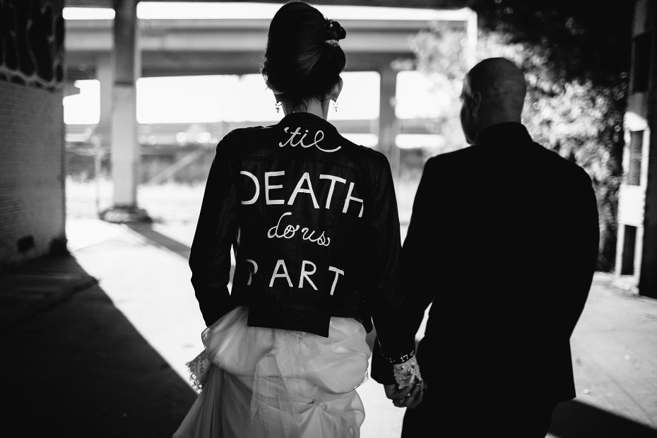 "Til death do us part" painted jacket