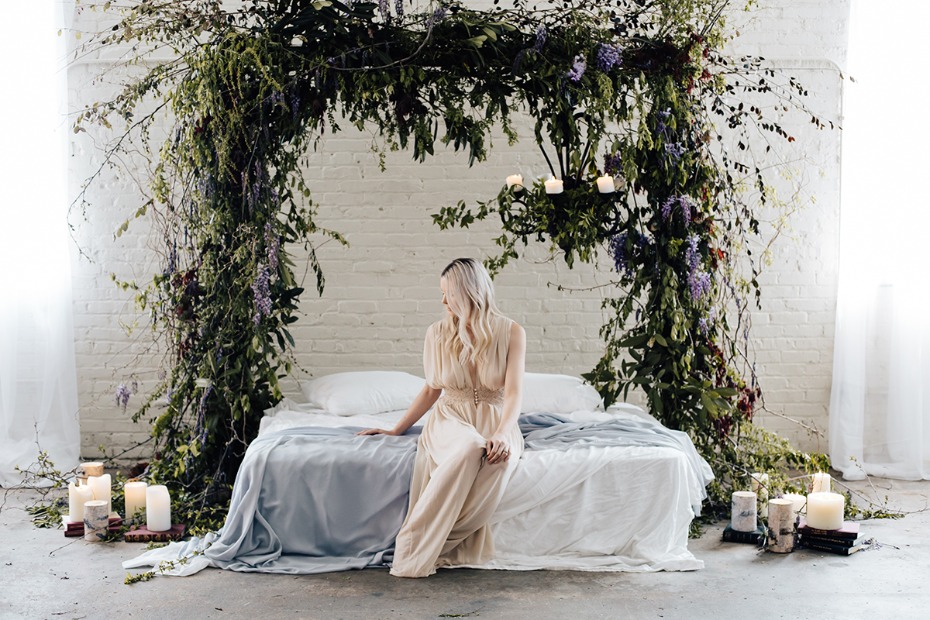 romantic secret garden style boudoir shoot