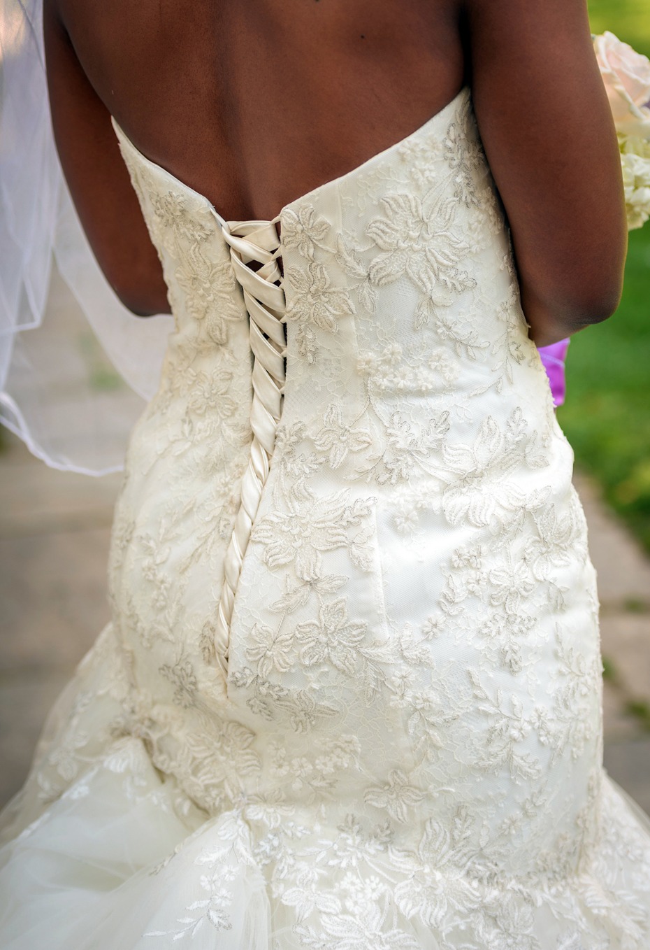 elegant back wedding dress