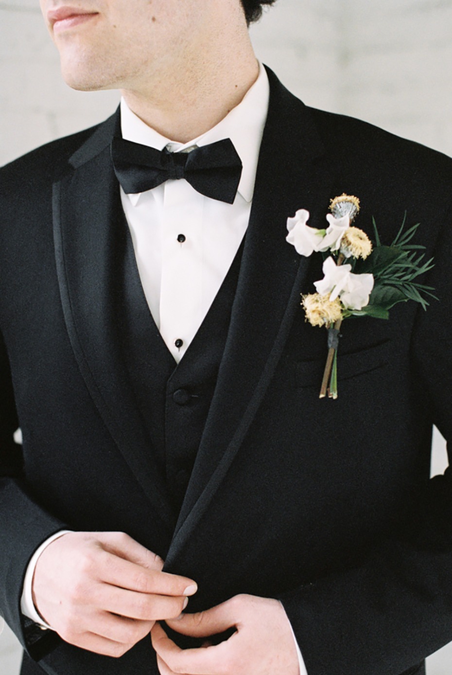 groom in classic tuxedo