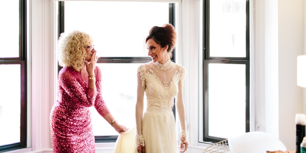 This Bride Wore Her Mother's Gown at her Dramatic Jewel-Tone Wedding