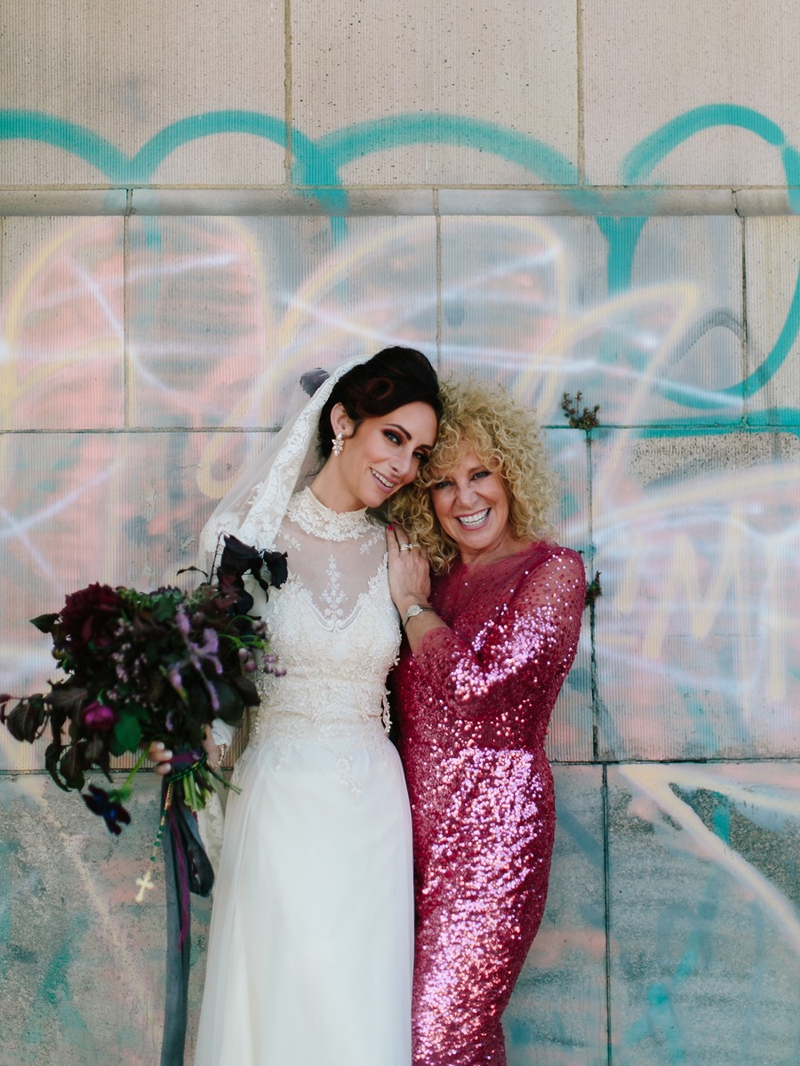 This Bride Wore Her Mother's Gown at her Dramatic Jewel-Tone Wedding