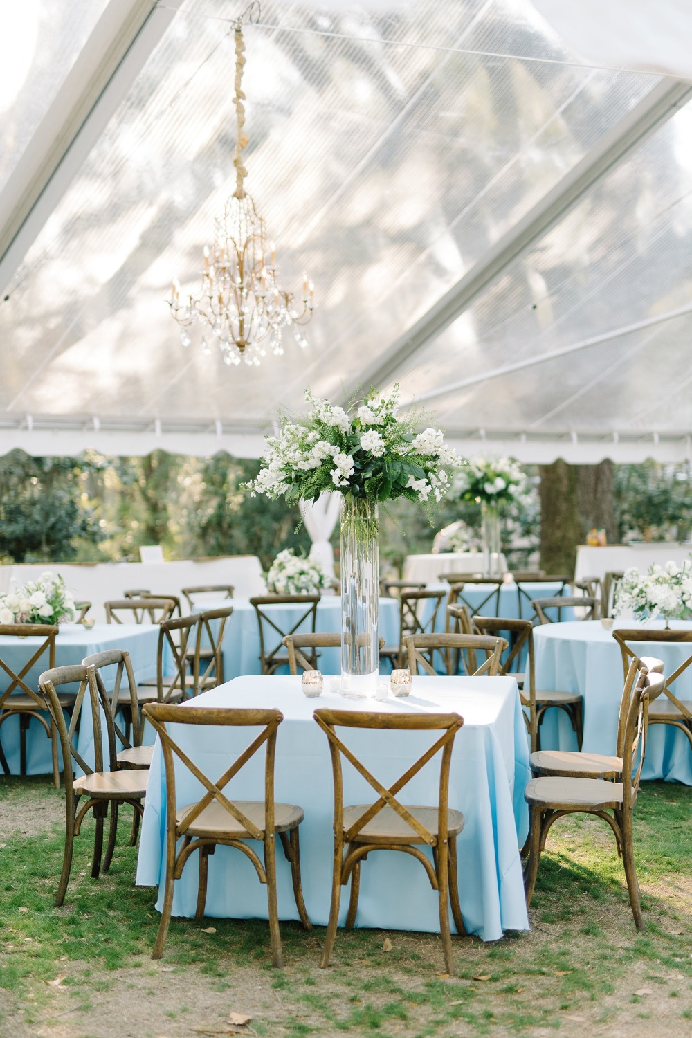 A Classic Pastel Blue and White Outdoor Wedding for 70k