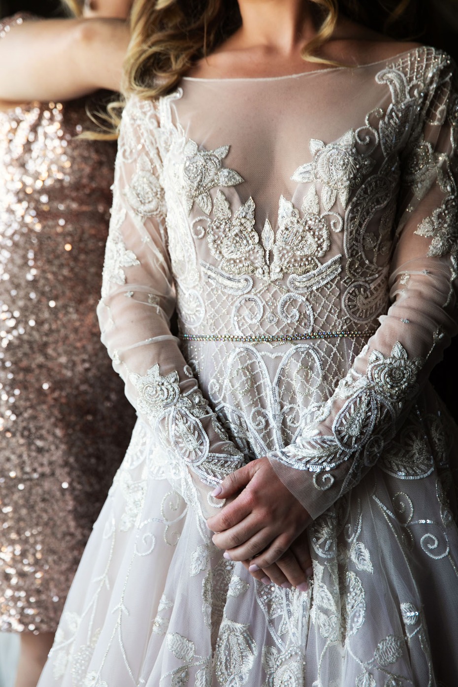 Gorgeous lace aplique wedding dress