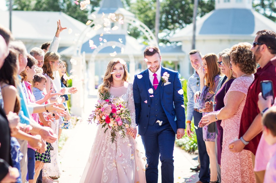 Just married flower toss!