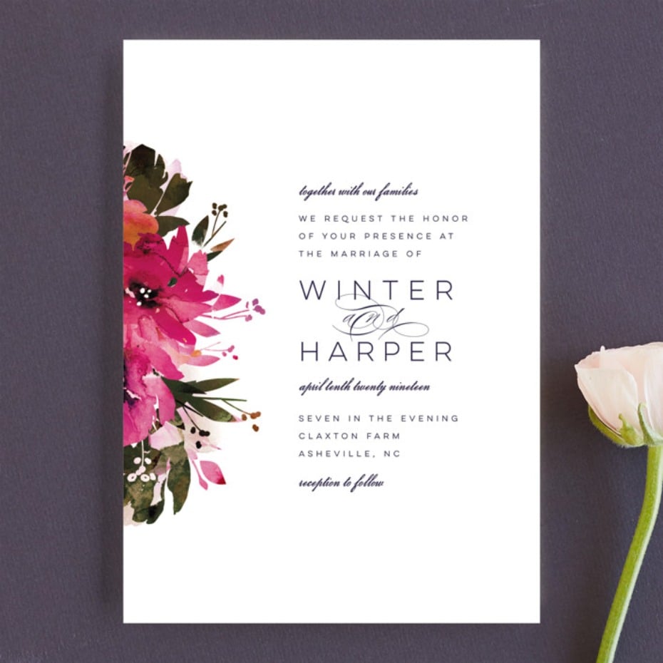 Minted Peeking Florals invitations