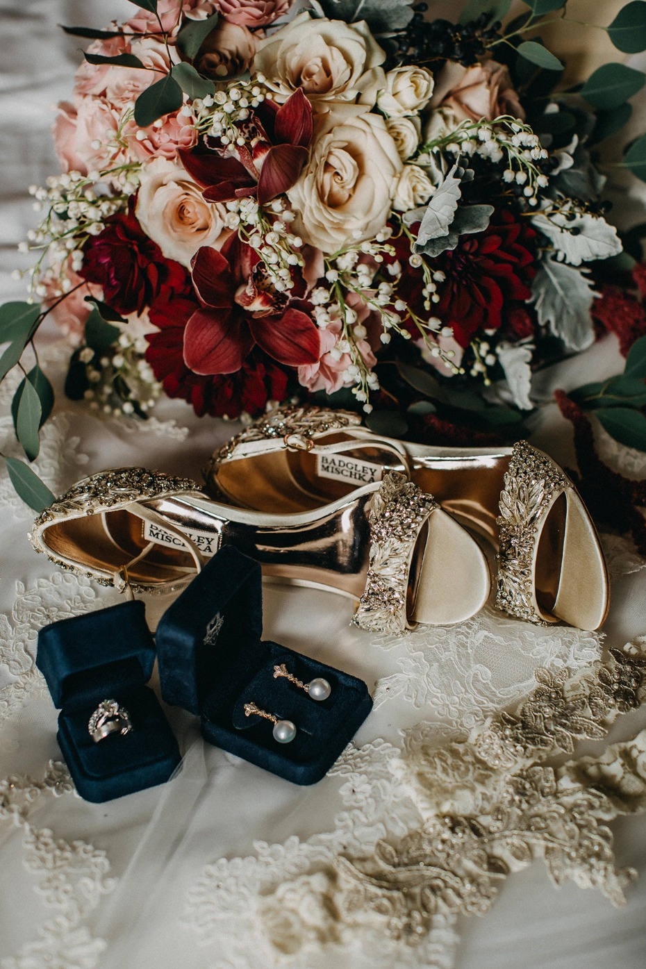 glam Badgley Mischka wedding shoes
