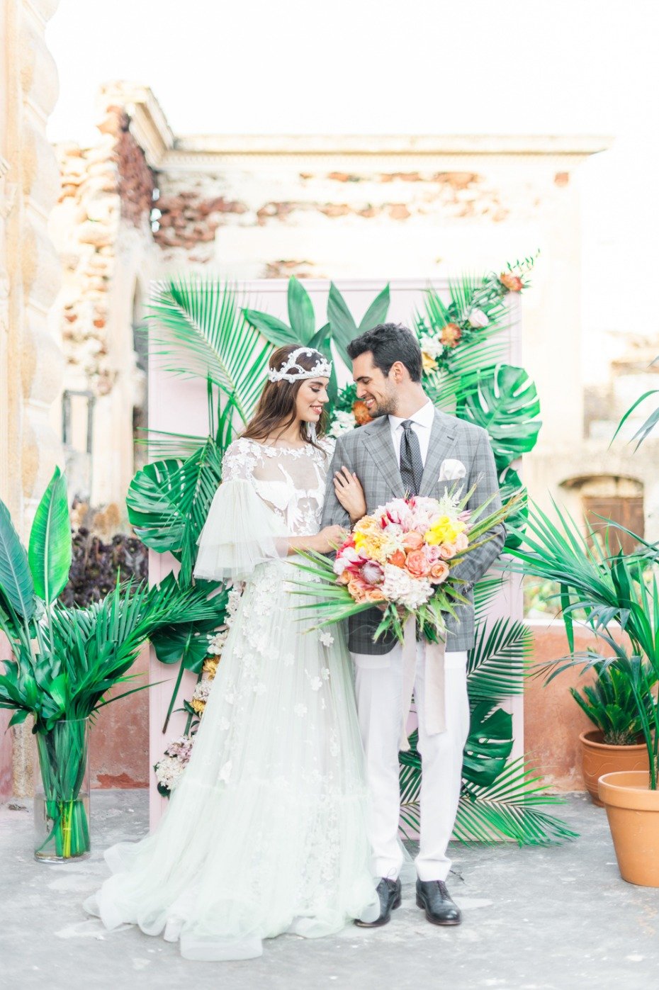 Tropical boho wedding ideas from Greece