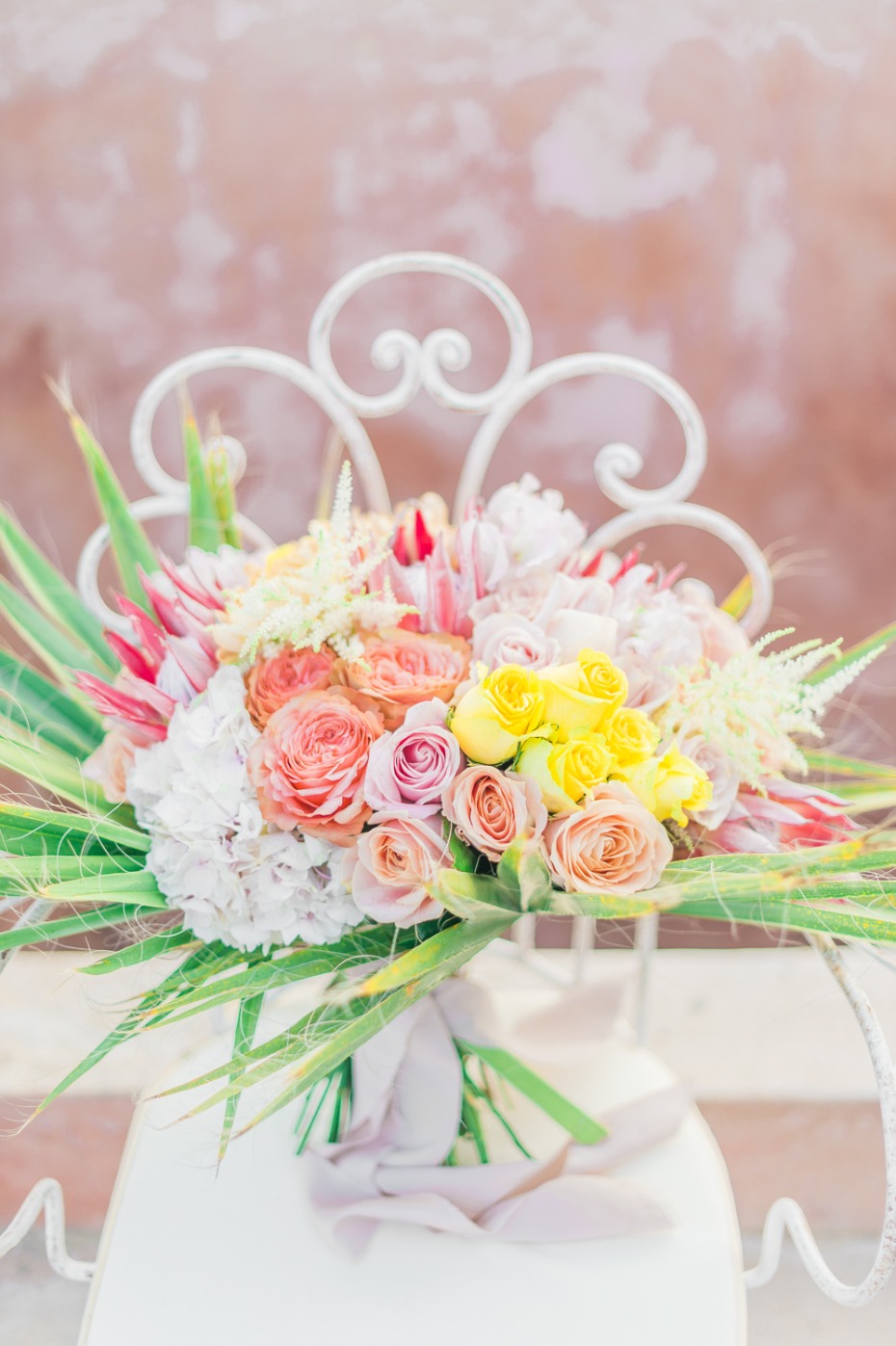 Yellow, orange, and pink bouquet