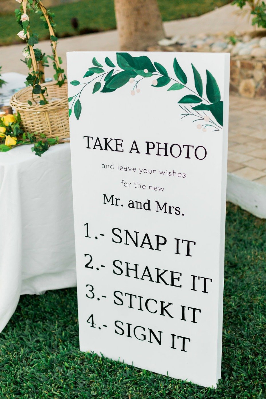 take a photo wedding sign