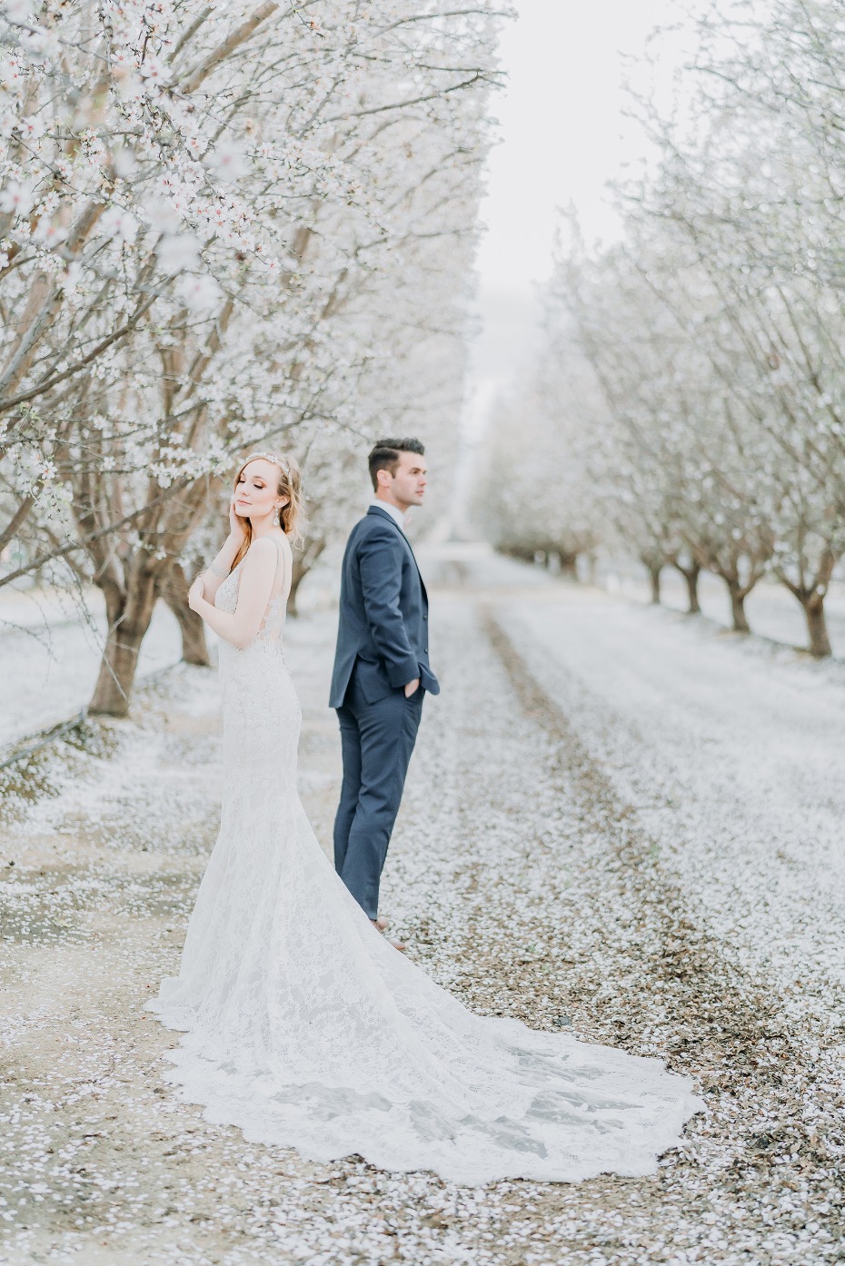 Gorgeous Almond orchard wedding inspo