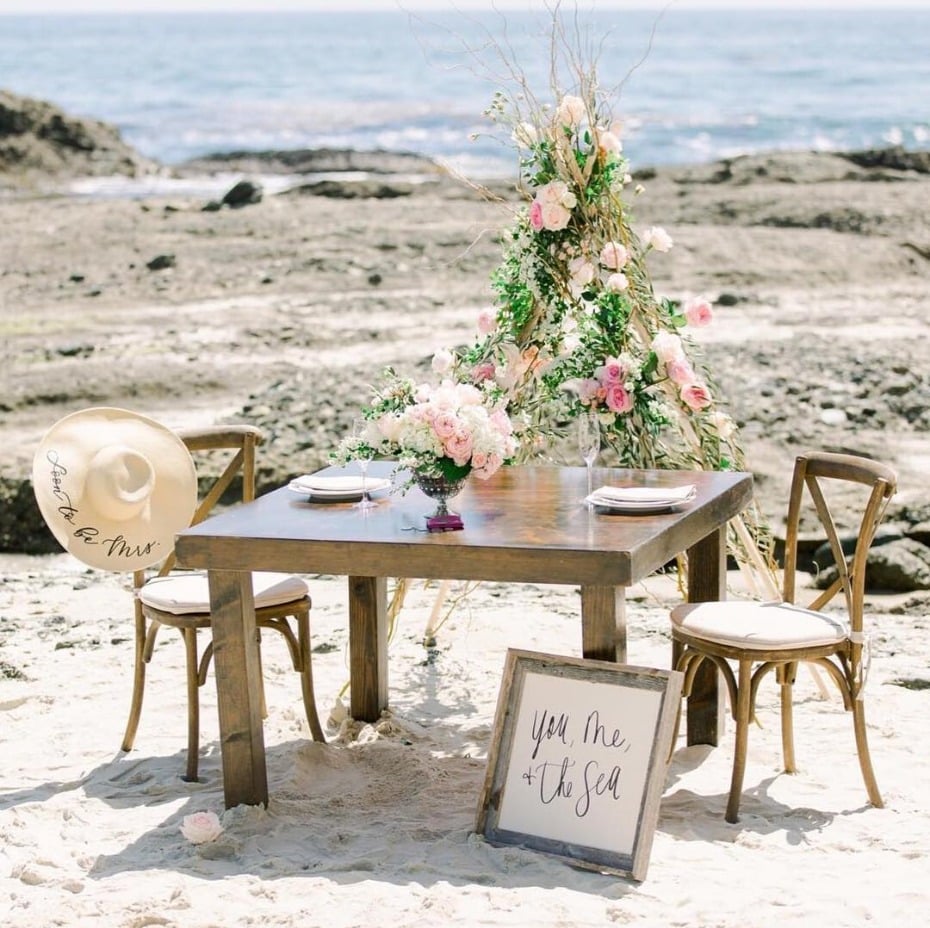 Set up for beach proposal - you, me and the sea