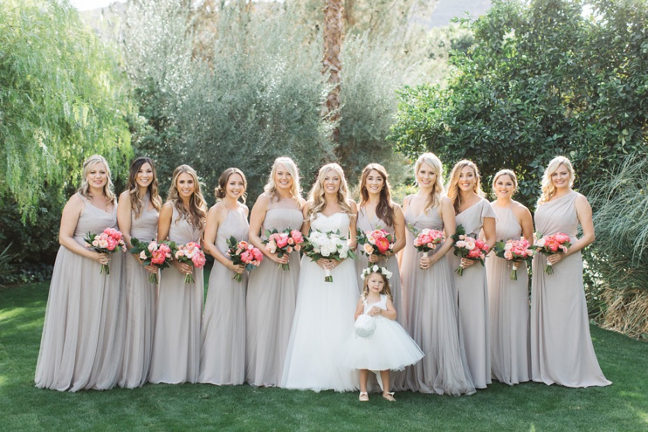Neutral bridesmaid dresses mix and match