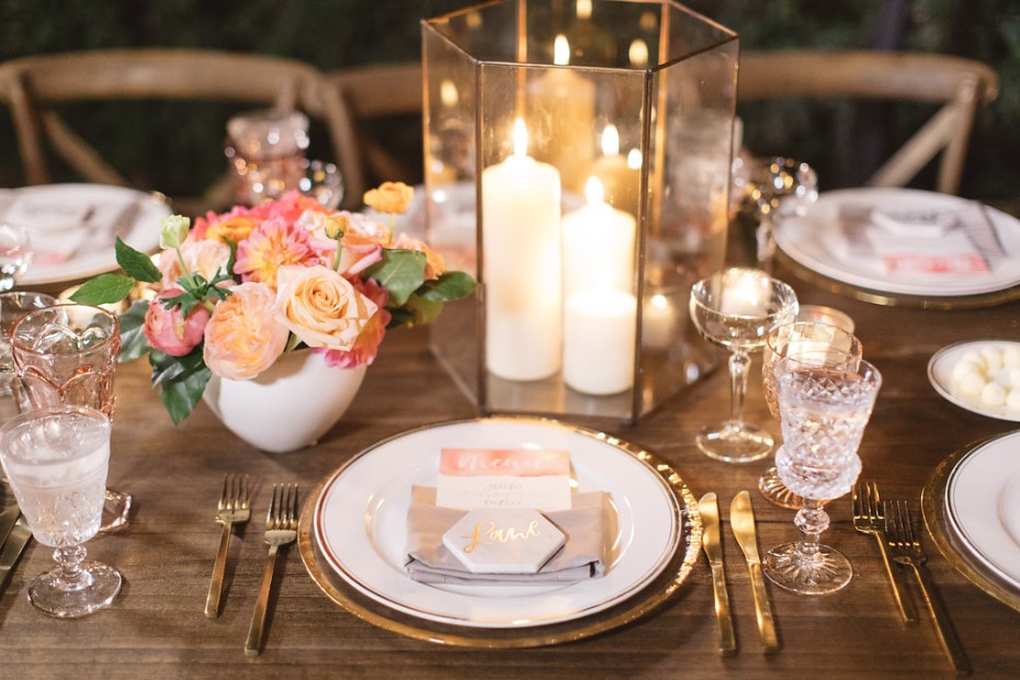 Elegant place setting in gold