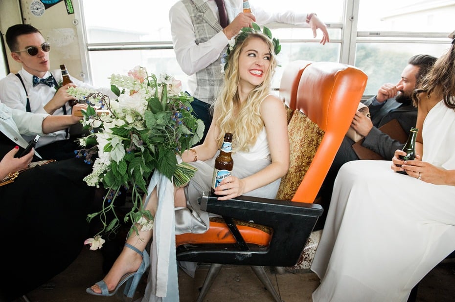 riding to the wedding in style