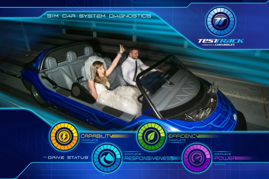 Private test track ride for the bride and groom