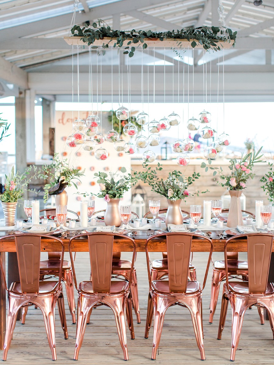 Have a Trendy Coastal Wedding in Metallic Rose Gold