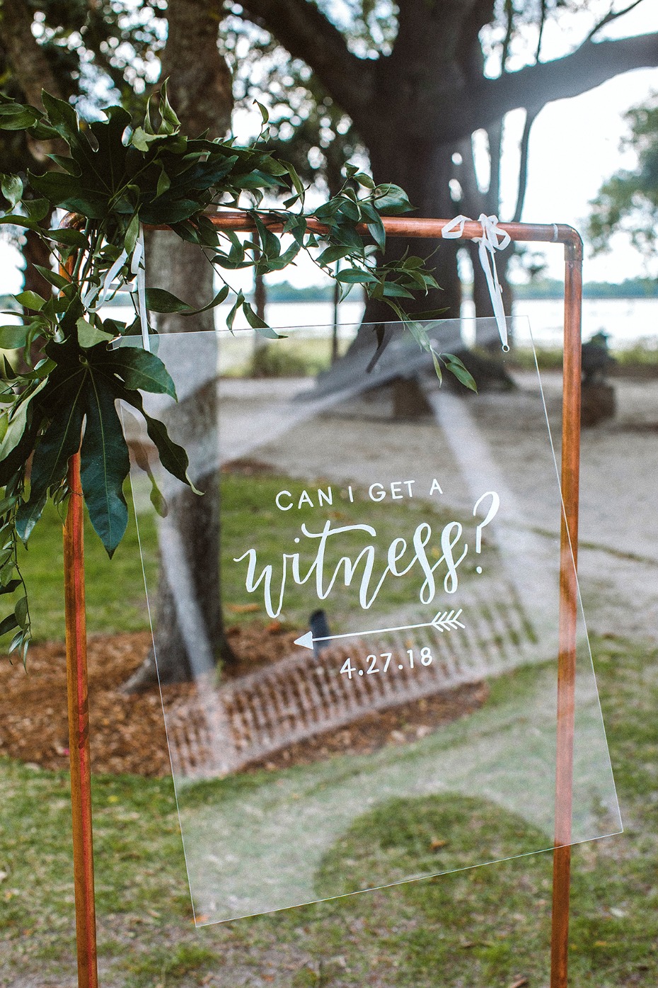 cute can I get a witness wedding sign