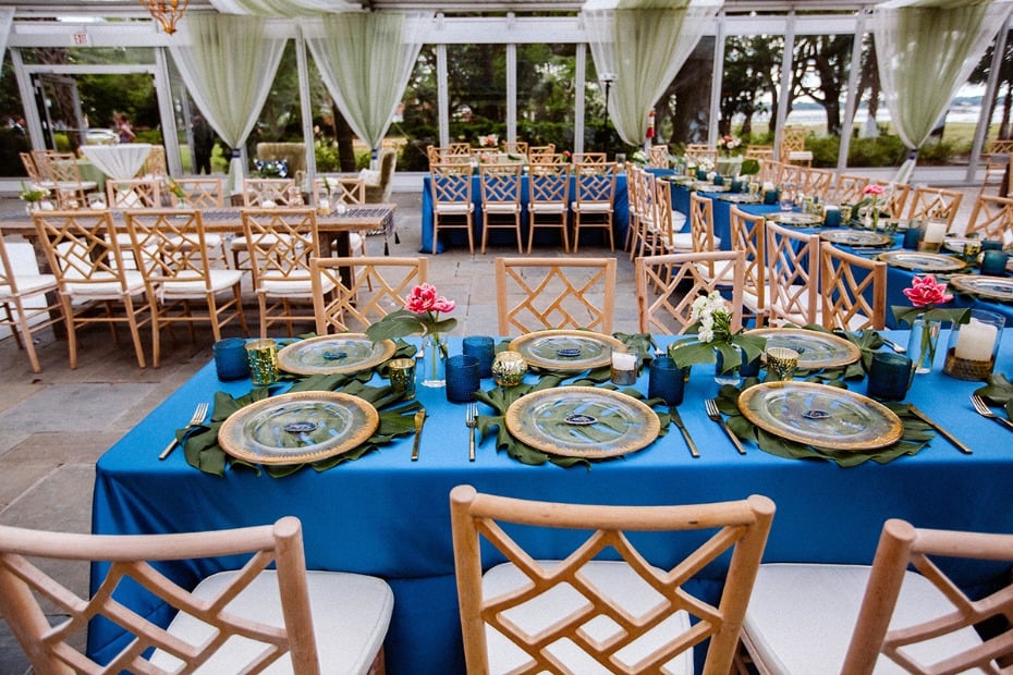 tropical themed boho inspired wedding reception