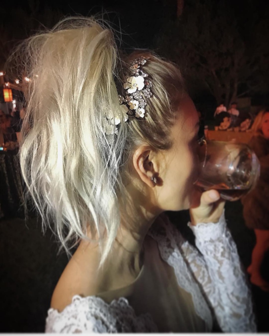 Kaley Cuoco Wears Jennifer Behr Headpiece at Wedding