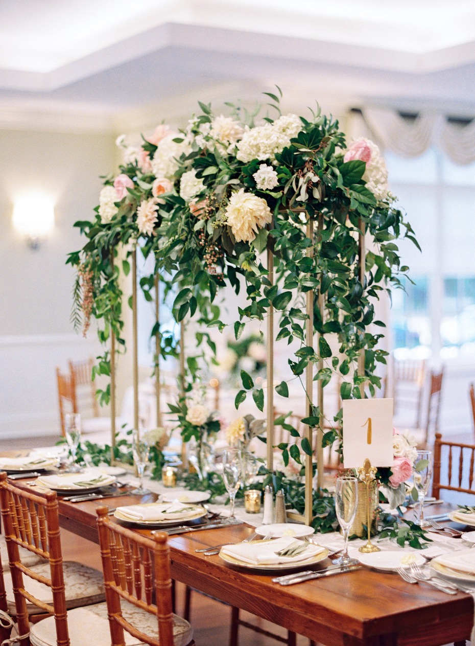 Tall floral centerpiece for a wedding