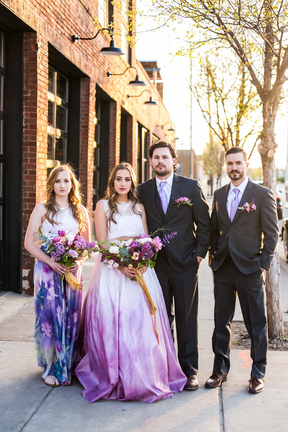 ultraviolet and watercolor wedding party