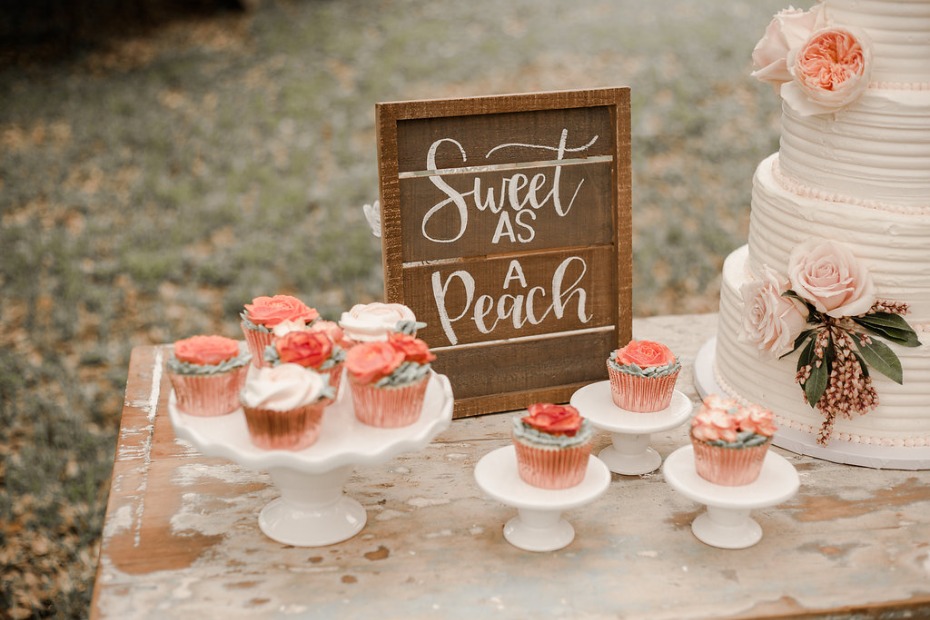 Sweet as a peach dessert table sign
