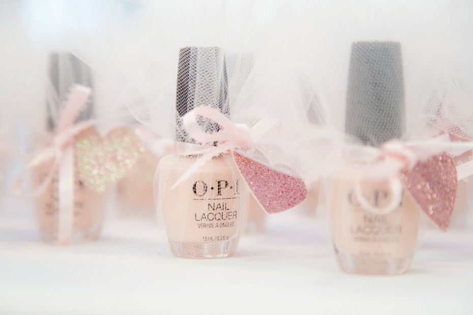 blush nail polish for bridal shower favors