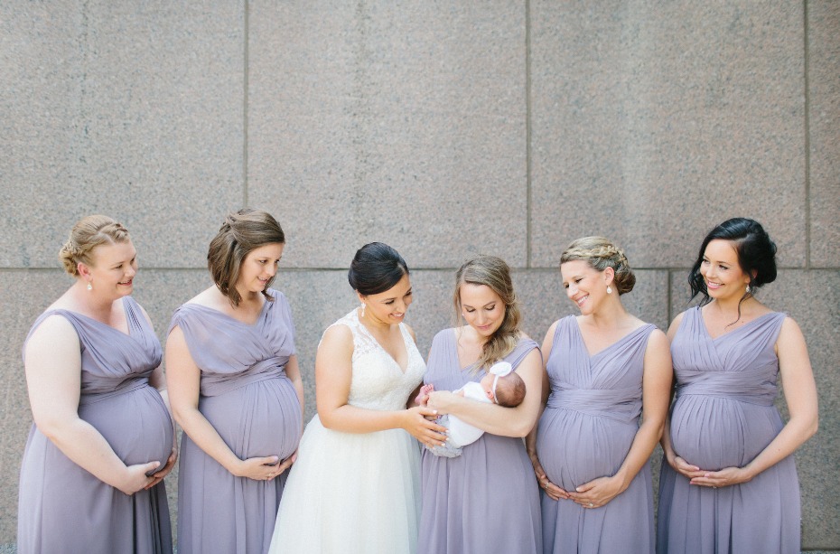 pregnant bridesmaids