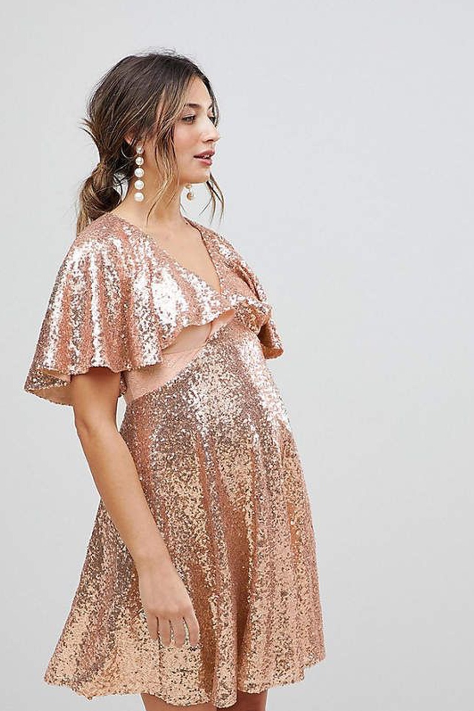 rose gold maternity dress