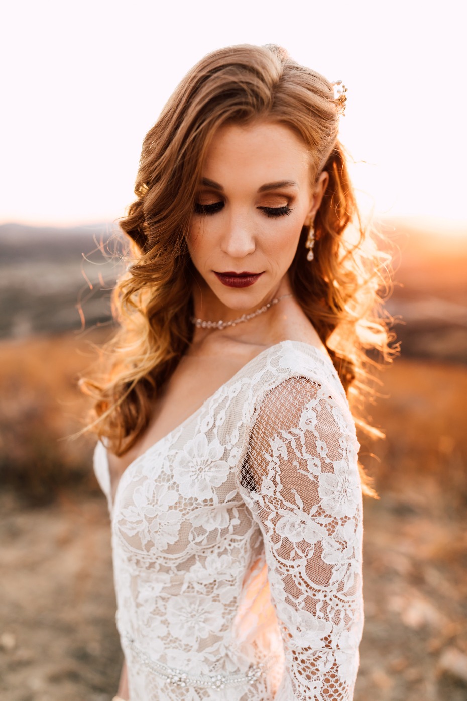 Romantic bridal makeup and hair