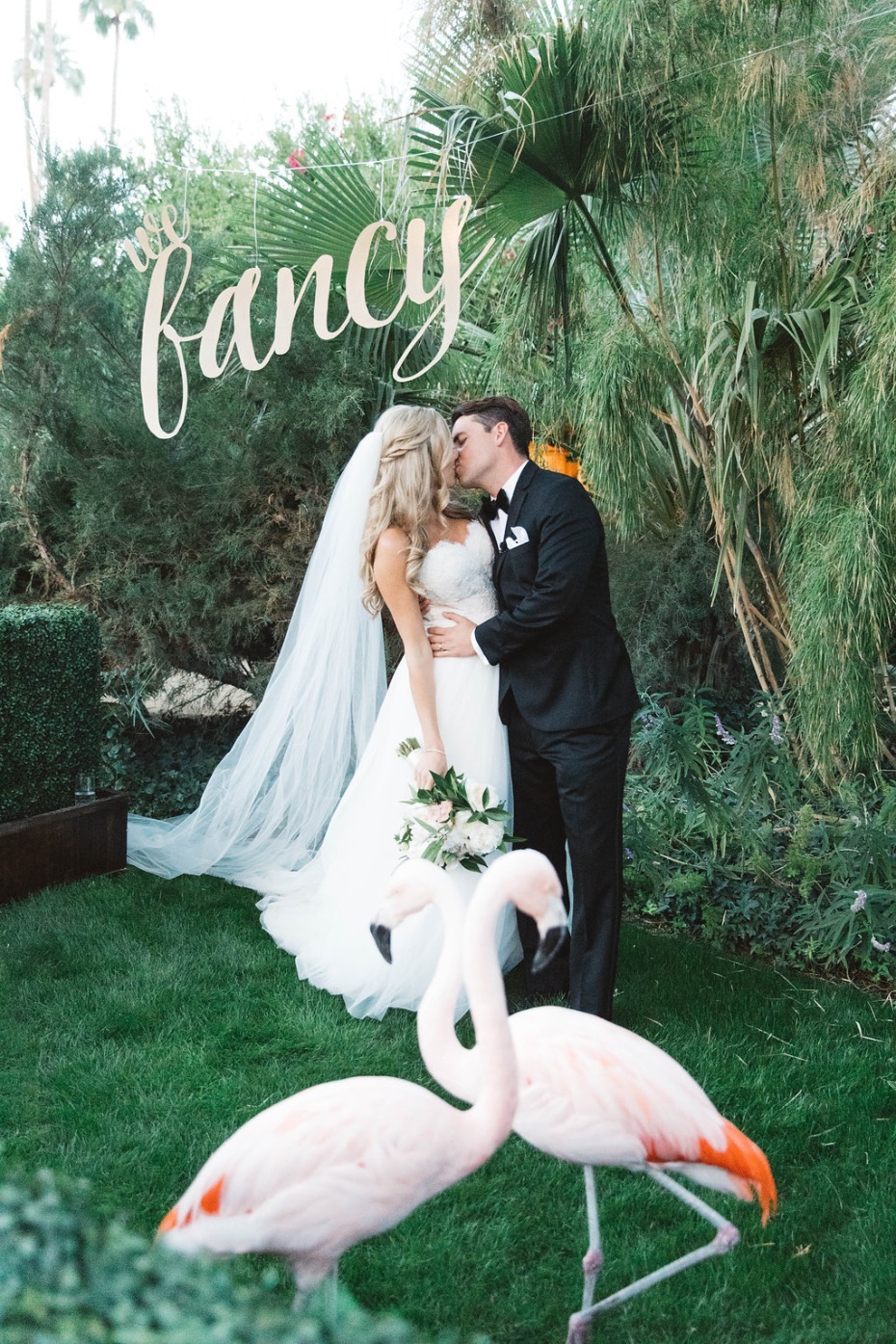Glam Palm Springs Wedding with a Pair of Flamingos