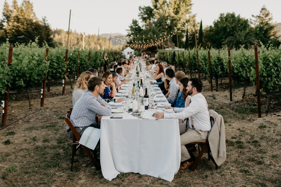 Family vineyard wedding