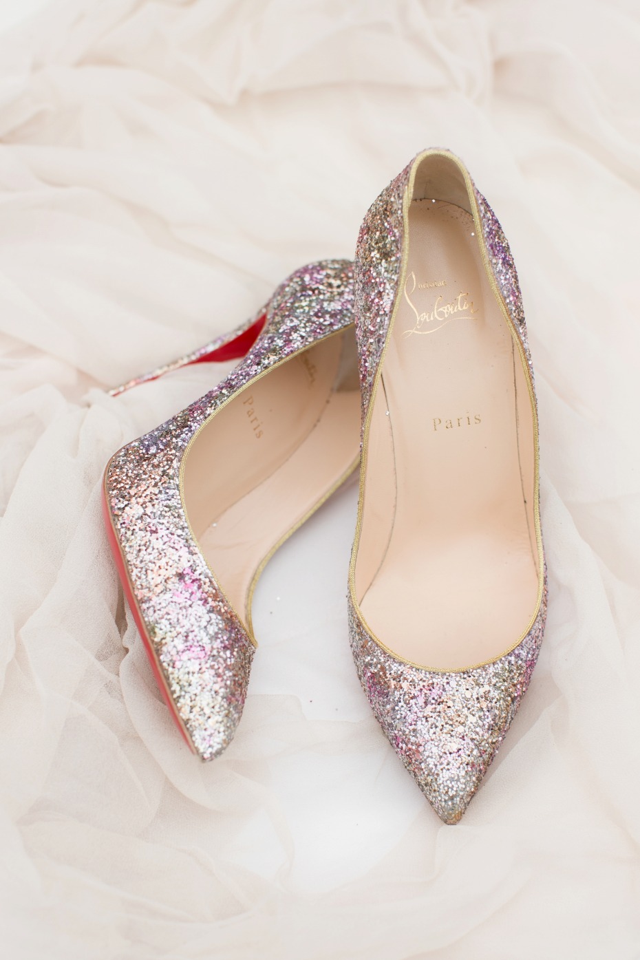 Sparkly Louboutin pumps for the bride