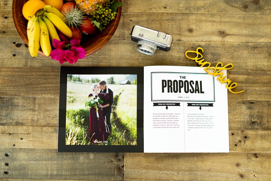 personalized proposal photo book from Shutterfly